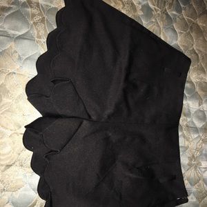 Black scalloped shorts